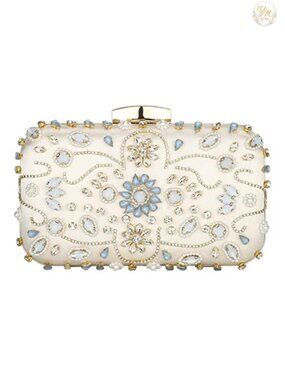 Crystal Beaded Evening Clutch Wedding Purse